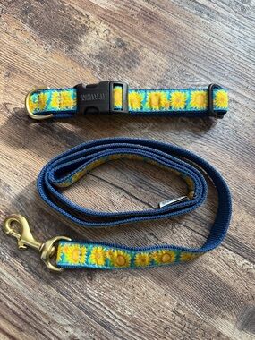 Up Country Bright Sunflower Dog Collar and Leash